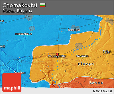Political 3D Map of Chomakovtsi