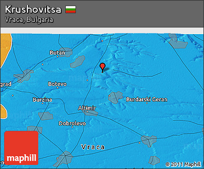 Political 3D Map of Krushovitsa