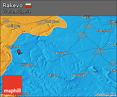 Political 3D Map of Rakevo