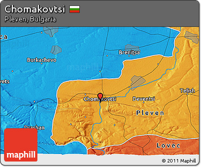 Political 3D Map of Chomakovtsi