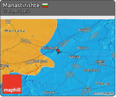 Political 3D Map of Manastirishte
