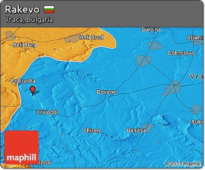 Political 3D Map of Rakevo
