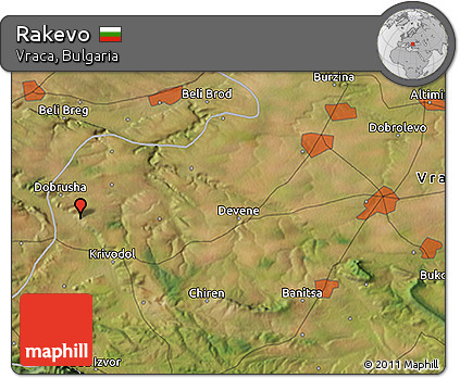 Satellite 3D Map of Rakevo