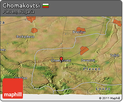 Satellite 3D Map of Chomakovtsi