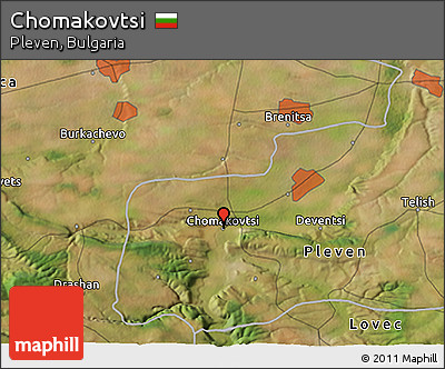 Satellite 3D Map of Chomakovtsi