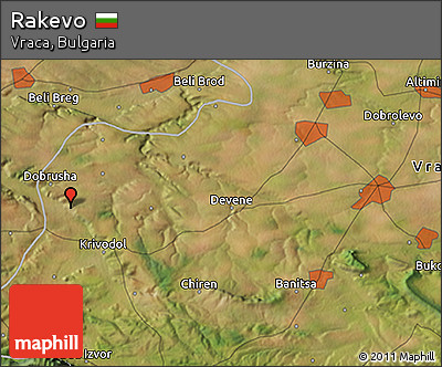 Satellite 3D Map of Rakevo