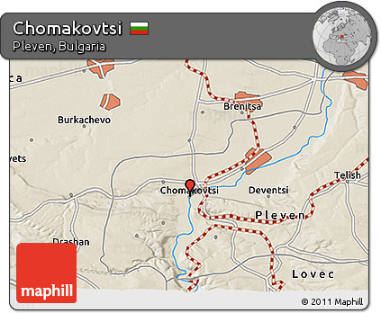 Shaded Relief 3D Map of Chomakovtsi