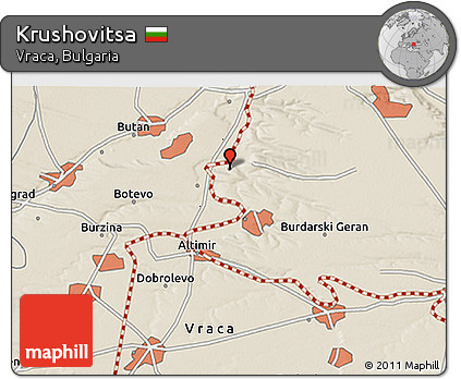 Shaded Relief 3D Map of Krushovitsa