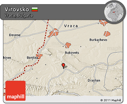 Shaded Relief 3D Map of Virovsko