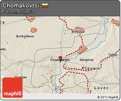 Shaded Relief 3D Map of Chomakovtsi