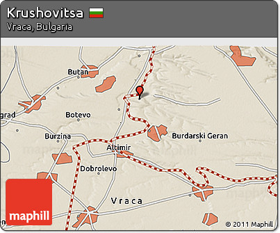 Shaded Relief 3D Map of Krushovitsa