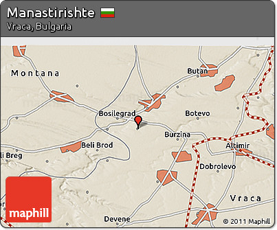 Shaded Relief 3D Map of Manastirishte