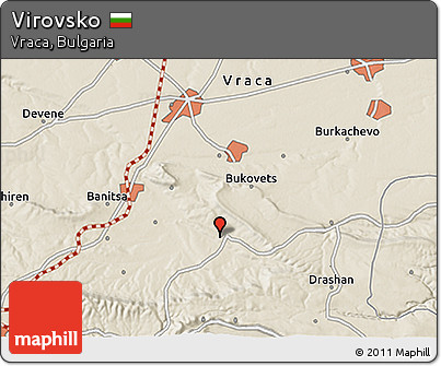 Shaded Relief 3D Map of Virovsko