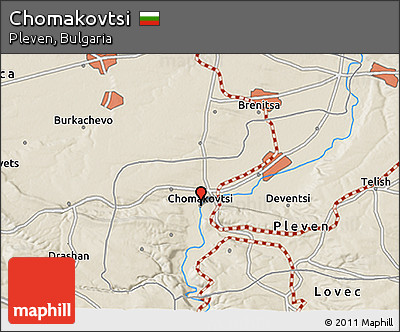Shaded Relief 3D Map of Chomakovtsi