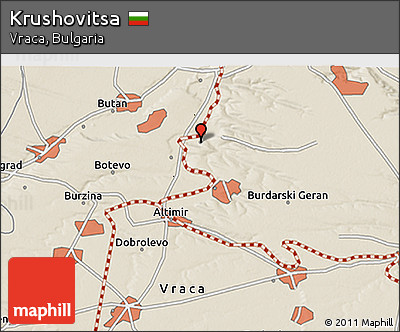 Shaded Relief 3D Map of Krushovitsa