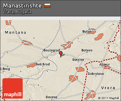 Shaded Relief 3D Map of Manastirishte