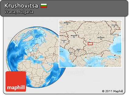 Shaded Relief Location Map of Krushovitsa