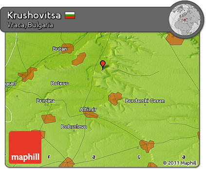 Physical Map of Krushovitsa