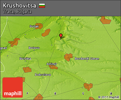 Physical Map of Krushovitsa