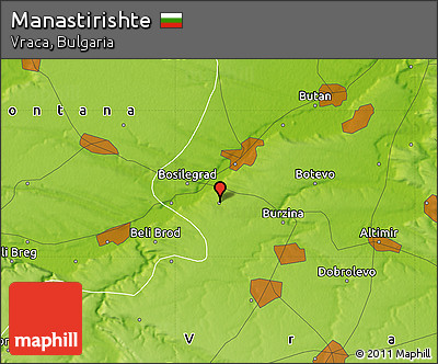 Physical Map of Manastirishte