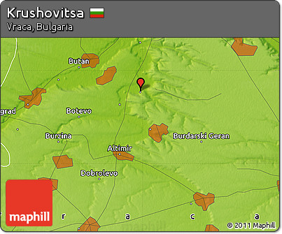 Physical Map of Krushovitsa