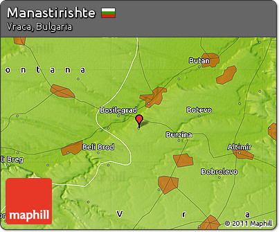 Physical Map of Manastirishte