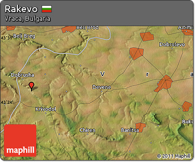 Satellite Map of Rakevo