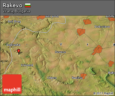 Satellite Map of Rakevo