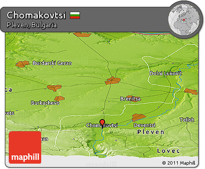 Physical Panoramic Map of Chomakovtsi