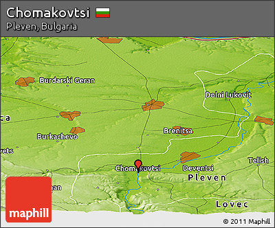 Physical Panoramic Map of Chomakovtsi