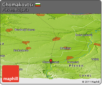 Physical Panoramic Map of Chomakovtsi