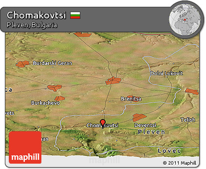 Satellite Panoramic Map of Chomakovtsi