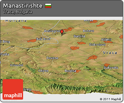 Satellite Panoramic Map of Manastirishte