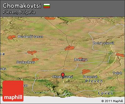 Satellite Panoramic Map of Chomakovtsi