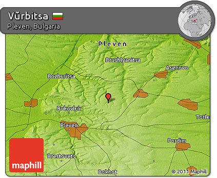 Physical 3D Map of Vŭrbitsa