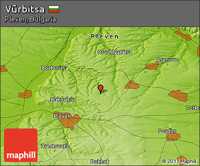 Physical 3D Map of Vŭrbitsa