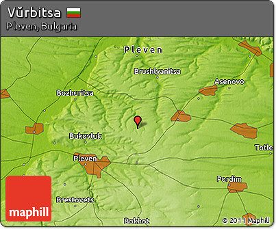 Physical 3D Map of Vŭrbitsa