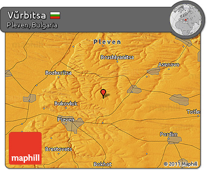 Political 3D Map of Vŭrbitsa