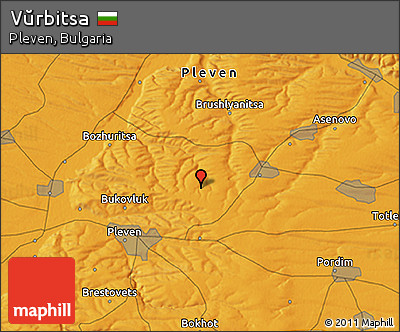 Political 3D Map of Vŭrbitsa