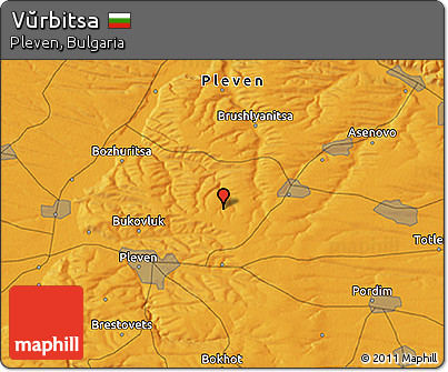 Political 3D Map of Vŭrbitsa