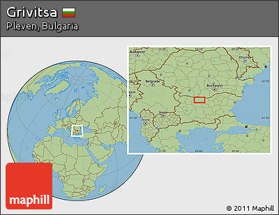 Savanna Style Location Map of Grivitsa