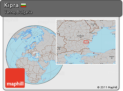 Gray Location Map of Kipra