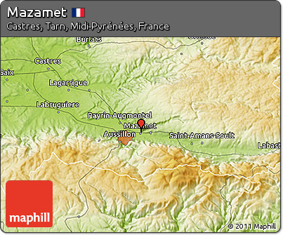 Physical 3D Map of Mazamet