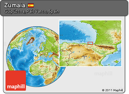 Physical Location Map of Zumaia