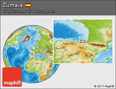 Physical Location Map of Zumaia