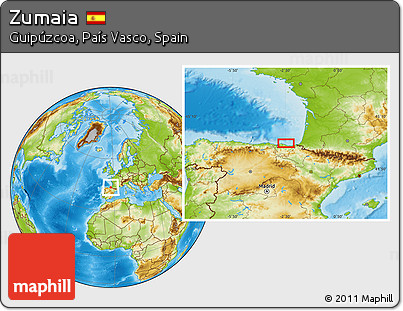 Physical Location Map of Zumaia
