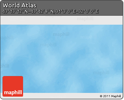 Physical 3D Map of the Area around 43° 27' 40" N, 31° 31' 29" E