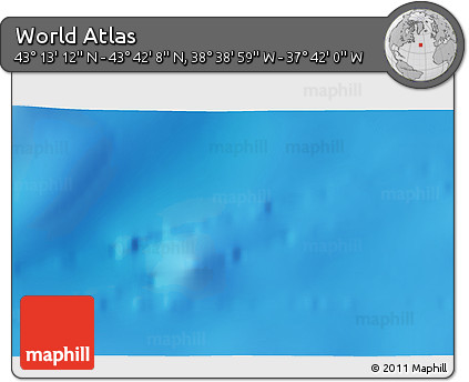 Physical 3D Map of the Area around 43° 27' 40" N, 38° 10' 29" W