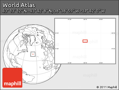 Blank Location Map of the Area around 43° 27' 40" N, 38° 10' 29" W