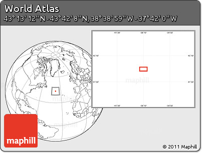 Blank Location Map of the Area around 43° 27' 40" N, 38° 10' 29" W